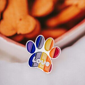 Rainbow Bridge Paw Print Enamel Pin